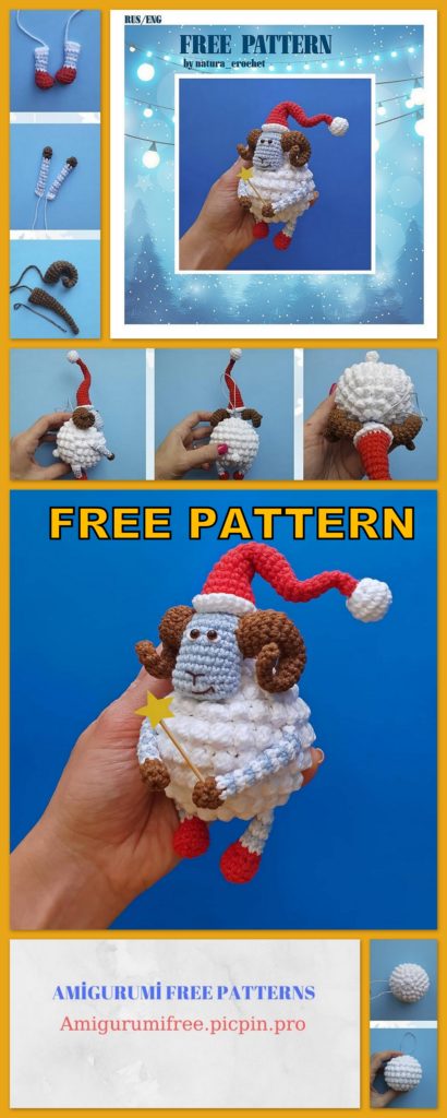 Cute Christmas Sheep Amigurumi Crochet Free Pattern