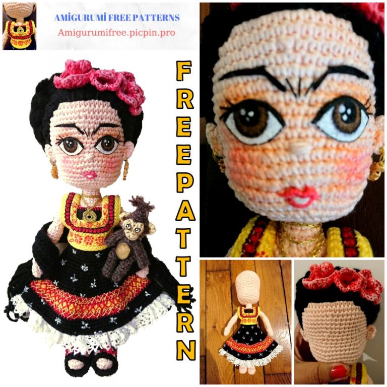 Amigurumi Doll Frida Kahlo Free Crochet Pattern