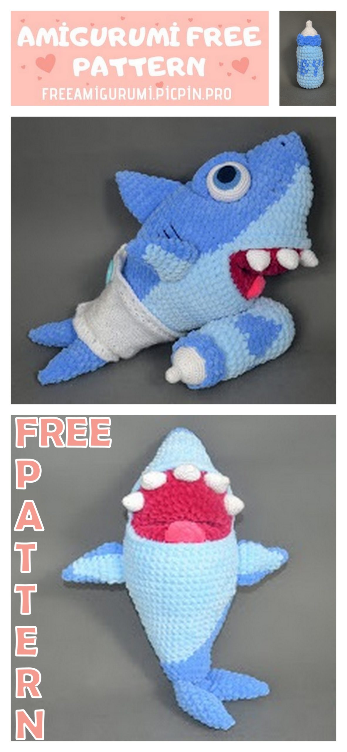 Amigurumi Baby Shark Free Crochet Pattern – Amigurumi