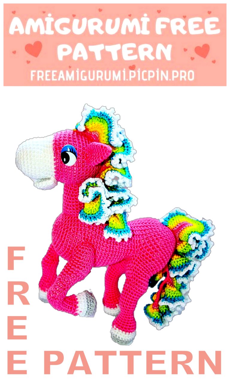 Amigurumi Pink Horse Free Crochet Pattern