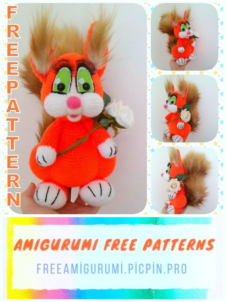 Amigurumi Cute Orange Bunny Free Crochet Pattern
