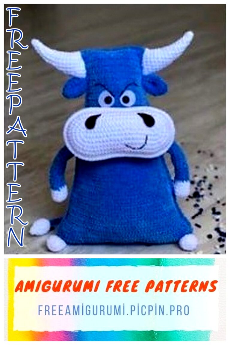 Bull Pillow Amigurumi Free Crochet Pattern