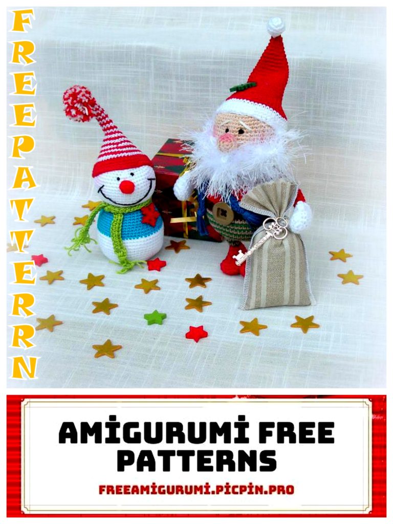 Santa Claus And Snowman Amigurumi Free Crochet Pattern
