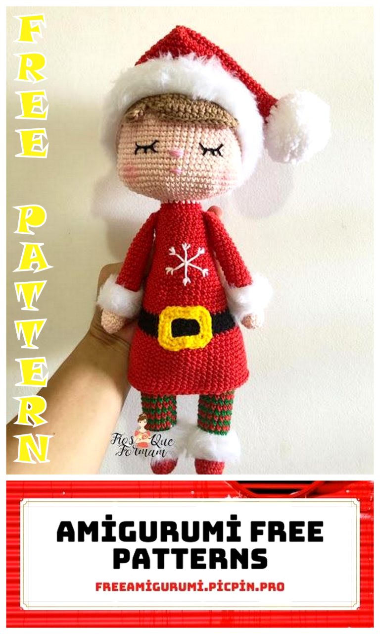 Christmas Doll Amigurumi Free Crochet Pattern