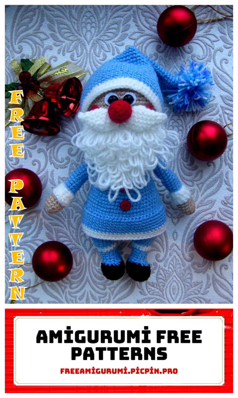 Blue Santa Claus Amigurumi Free Crochet Pattern