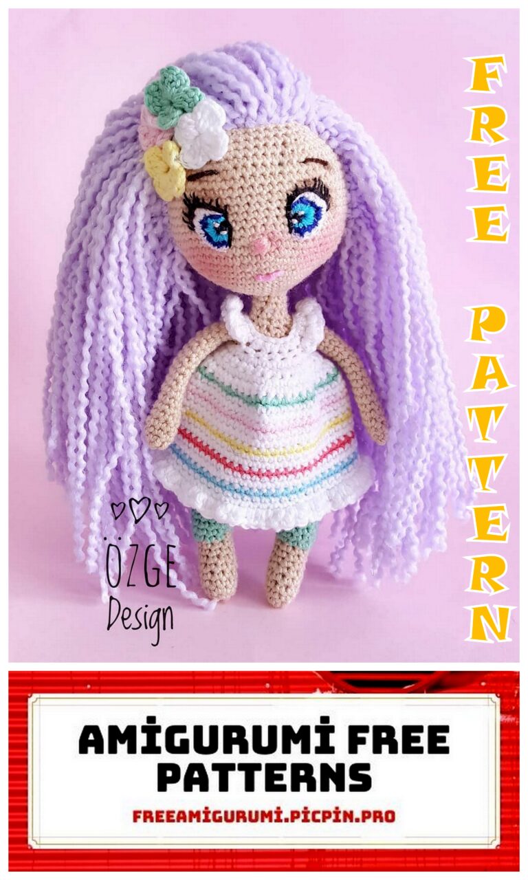 Purple Haired Doll Amigurumi Free Crochet Pattern