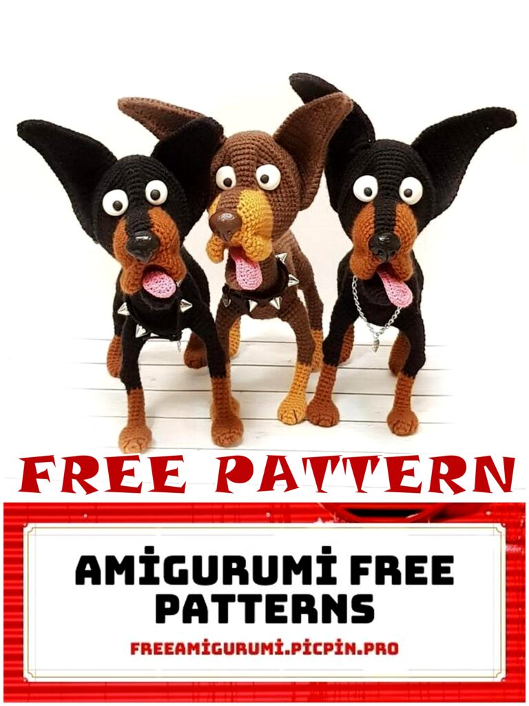 Doberman Dog Amigurumi Free Crochet Pattern