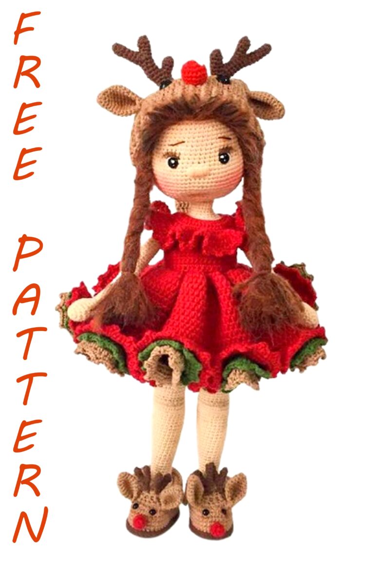 Doll With Deer Hat Amigurumi Free Crochet Pattern